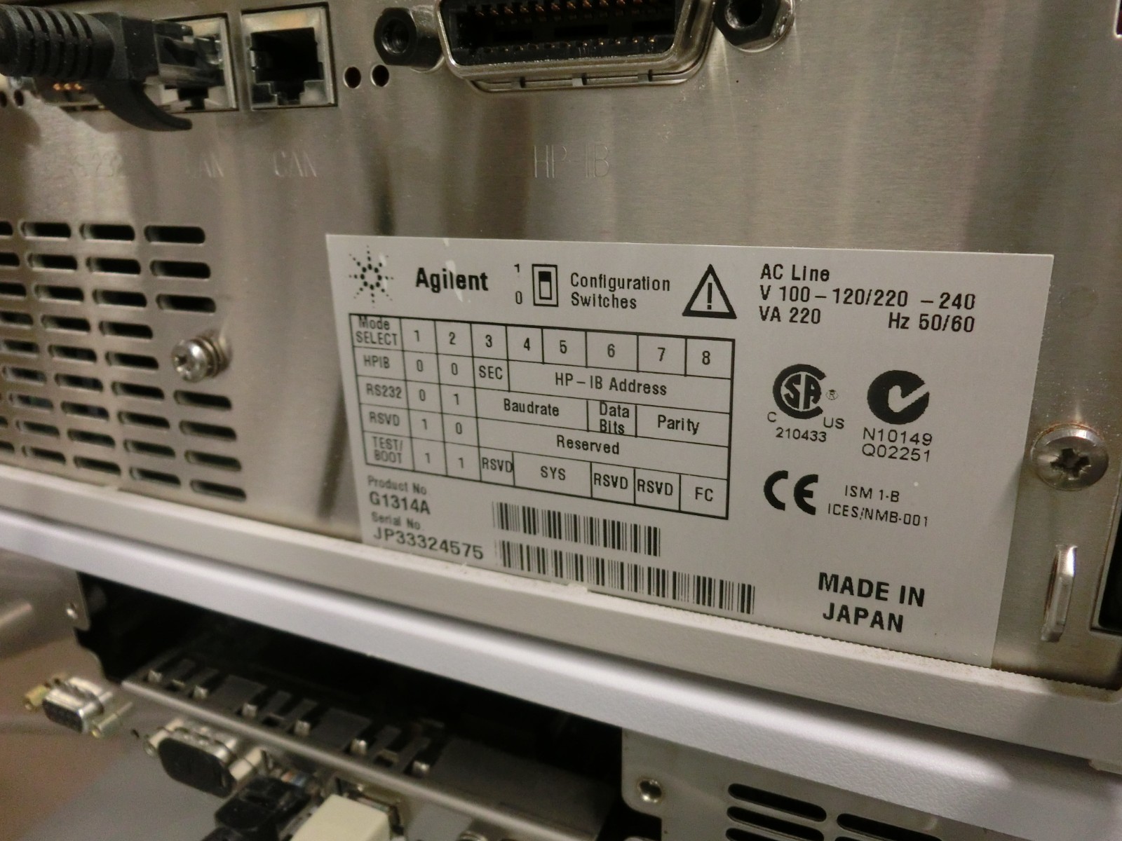 Agilent HP 1100 HPLC VWD Variable Wavelength Detector G1314A Working Tested