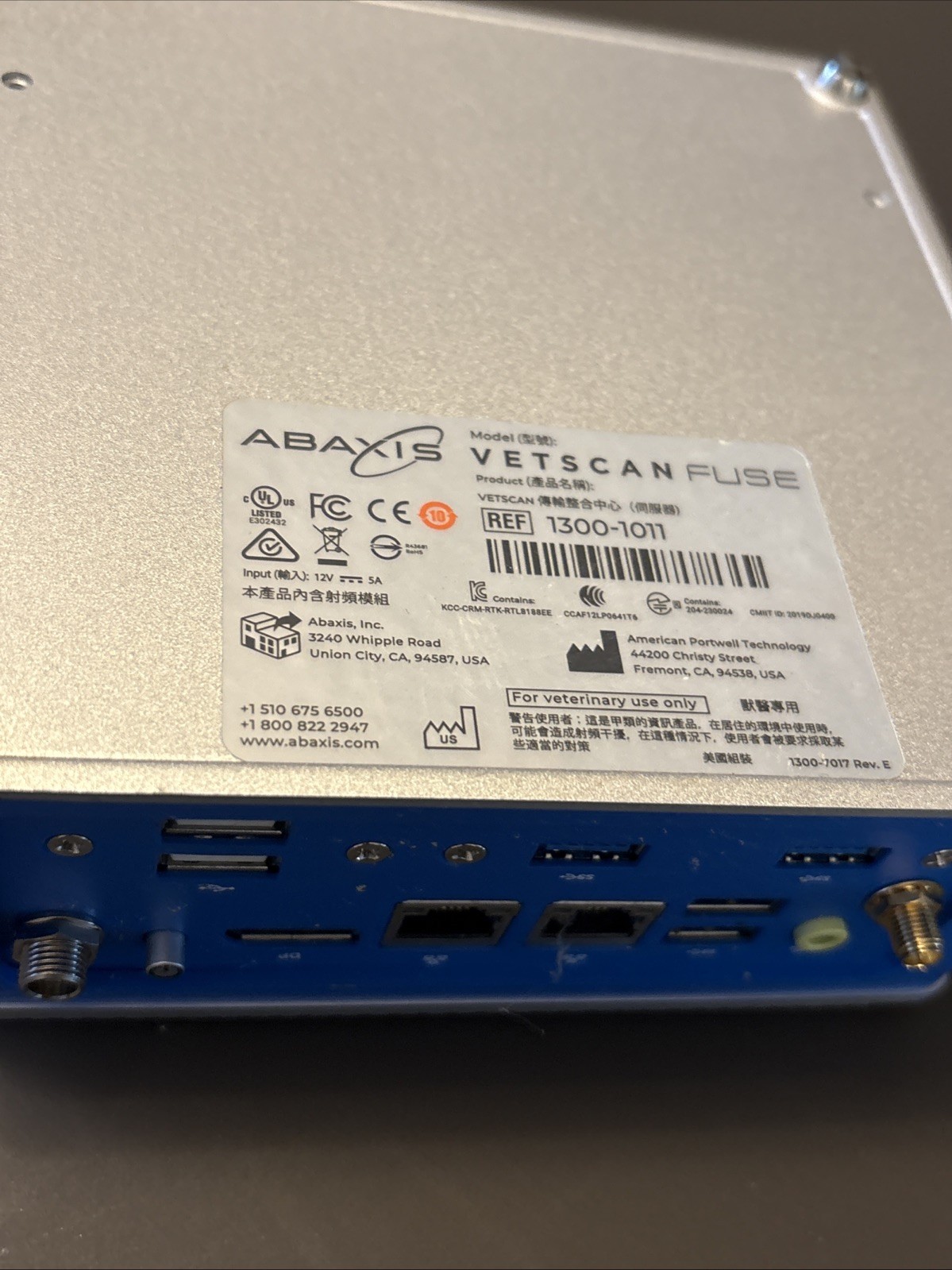 VETSCAN FUSE NETWORK COMMUNICATION ROUTER ABAXIS ZOETIS VETERINARY