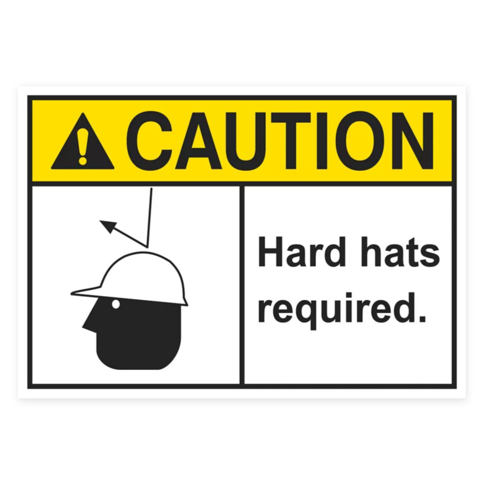 Hard Hats Required Decal Door Window Wall Sticker Hard Hats Required Sticker