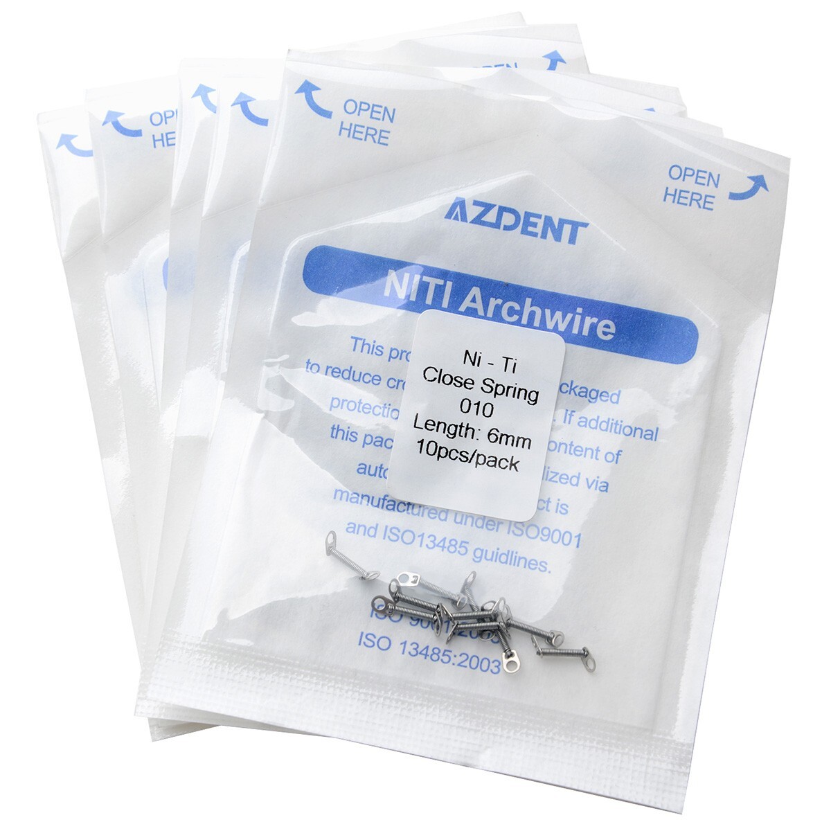 AZDENT Dental Orthodontic Closed Coil Spring 0.010″ 6mm 0.012*12mm 10pcs/Pack