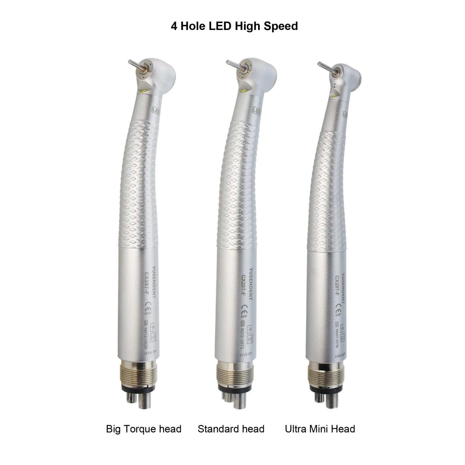 COXO Dental High Speed Handpiece 4 Hole LED Turbine E Generator Mini Head CX207