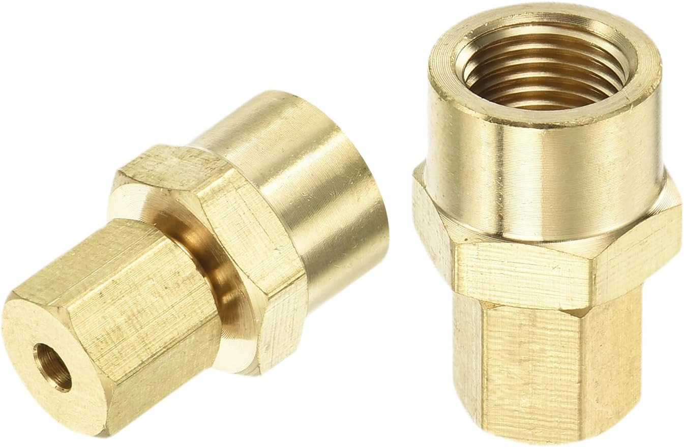 3Pcs Brass Compression Tube Fitting, 1/8″ Tube OD X 1/8″ NPT Female Conn