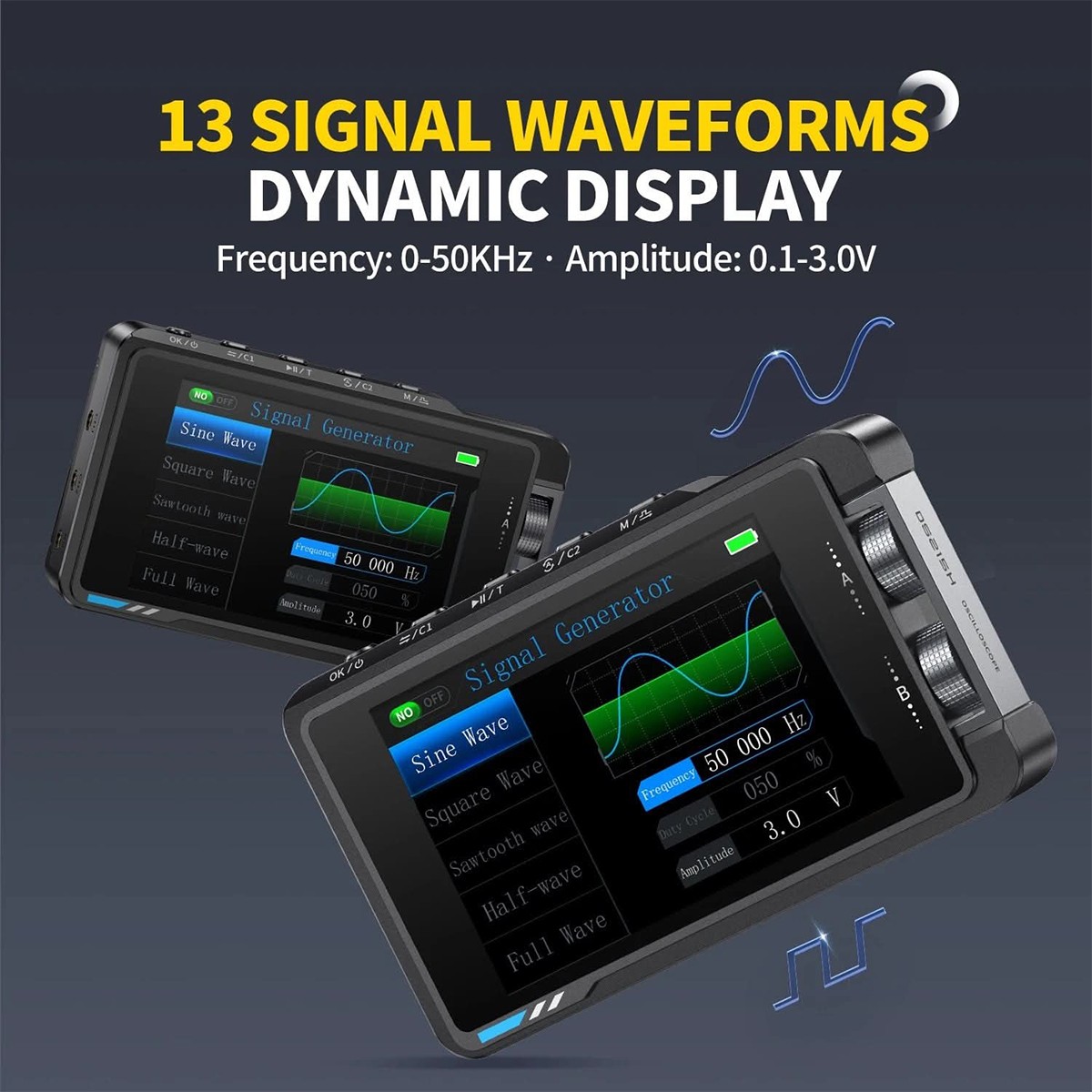 FNIRSI DS215H Oscilloscope Handheld Dual-Channel 2-IN-1 Digital Signal Generator