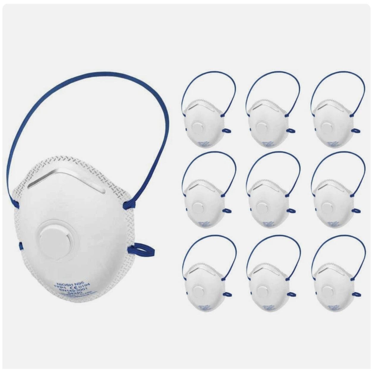 JACKSON SAFETY R10 N95 Respirator 10 Pack 64240 NIOSH Certified Disposable