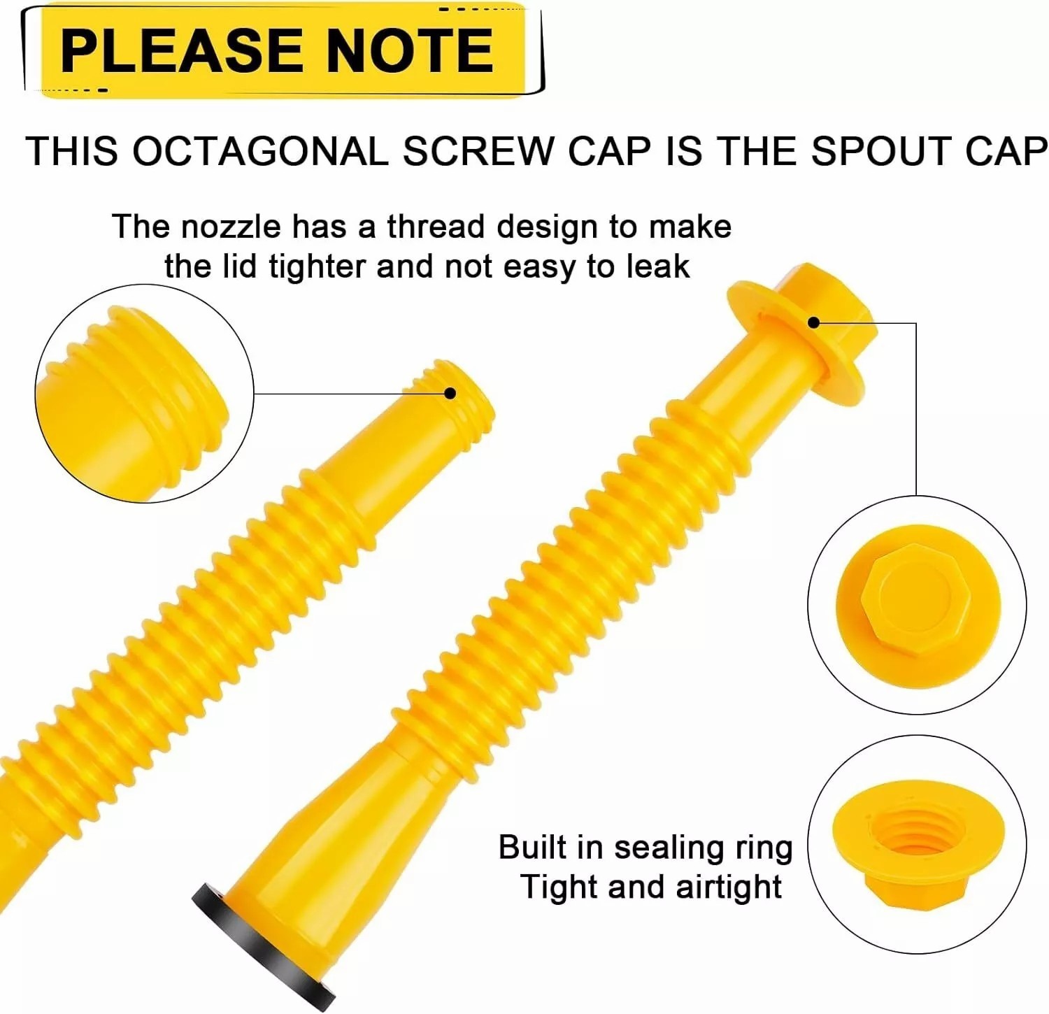 5X Replacement Gas Can Spout Nozzle Vent Kit For Plastic Gas Cans Old Style Caps
