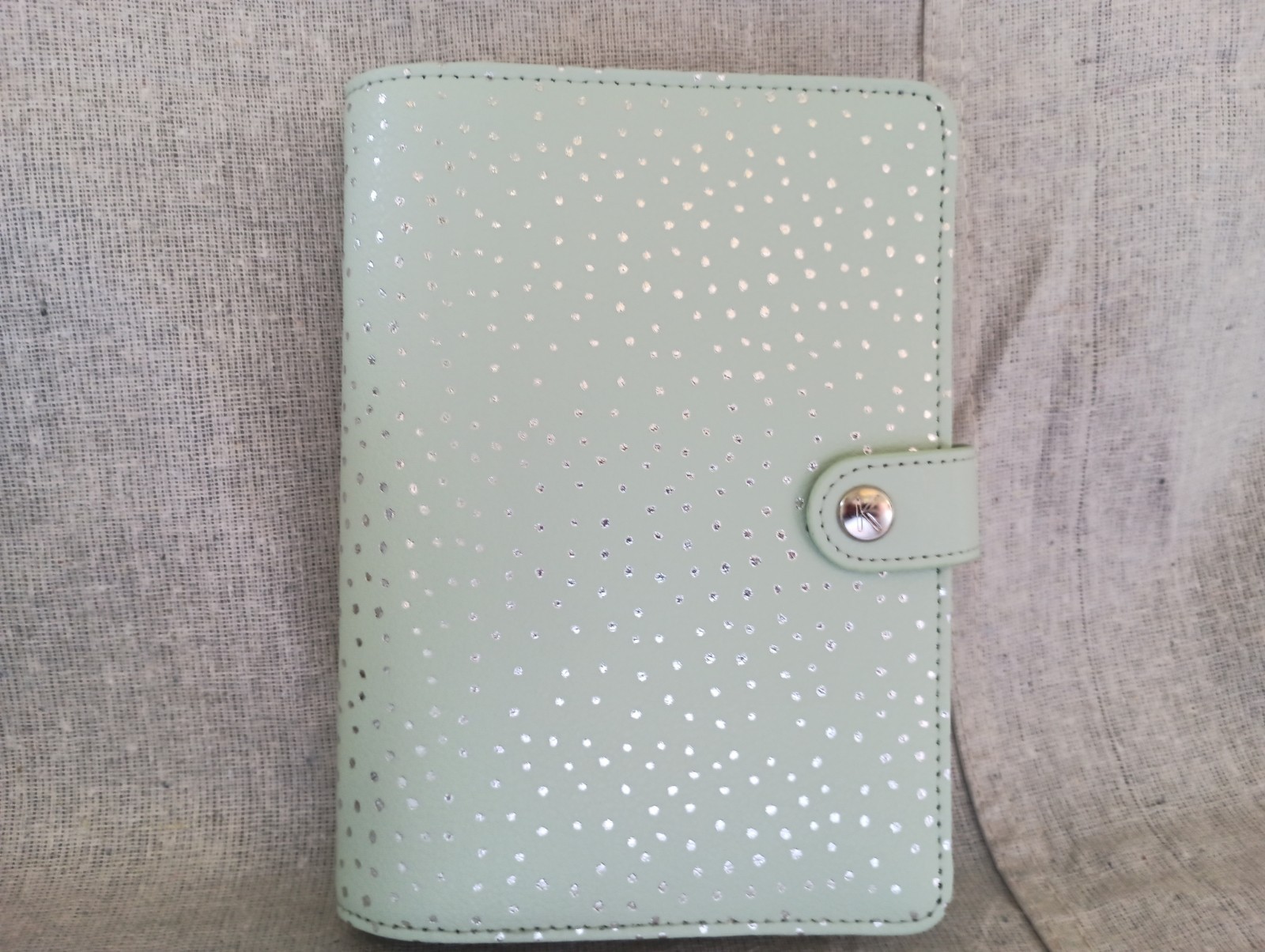 NIB Kikki K Teal Green Silver Leather Personal Planner Notebook Calendar