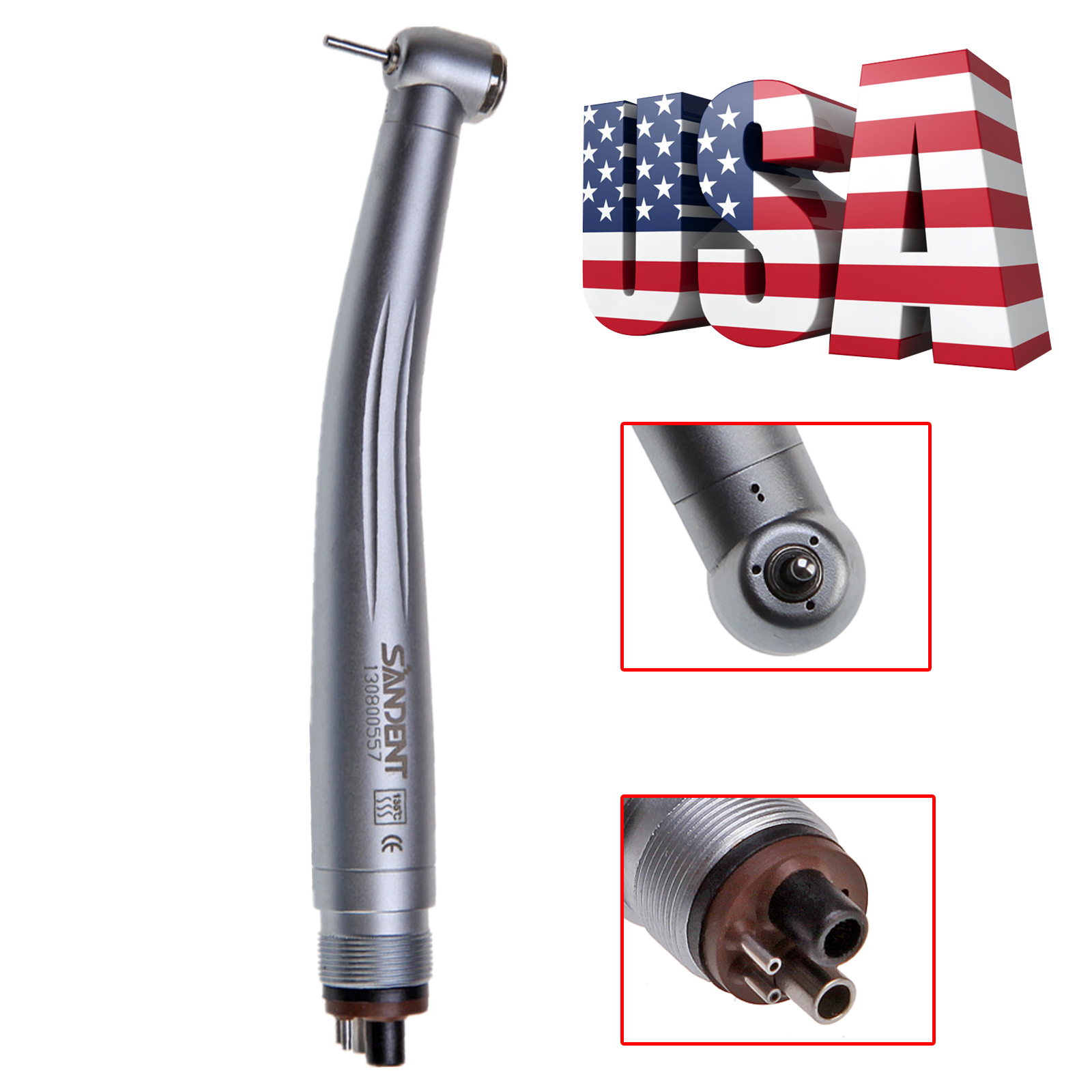 10 SANDENT NSK Style Dental High Speed Handpiece Push Button Standard Head 4Hole