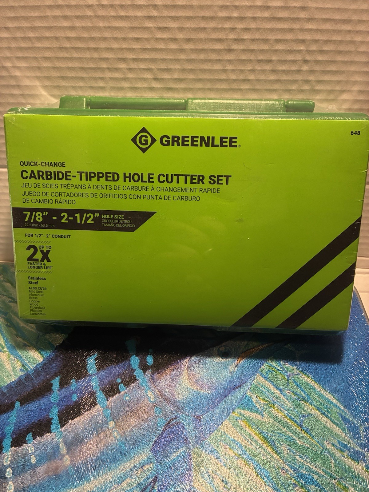 NEW Greenlee 648 Quick-Change Carbide-Tipped Hole Cutter Set 7/8”-2-1/2”