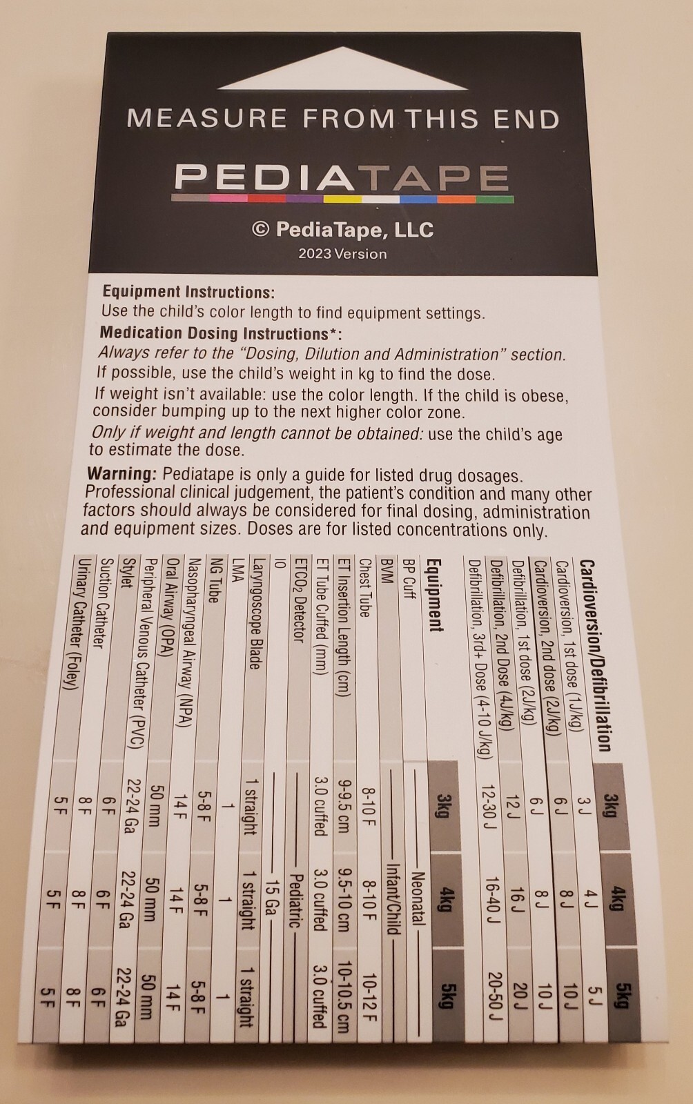 10x Qty. PediaTape 2023 English (Pediatric Dosing Reference Tape) FREE SHIPPING