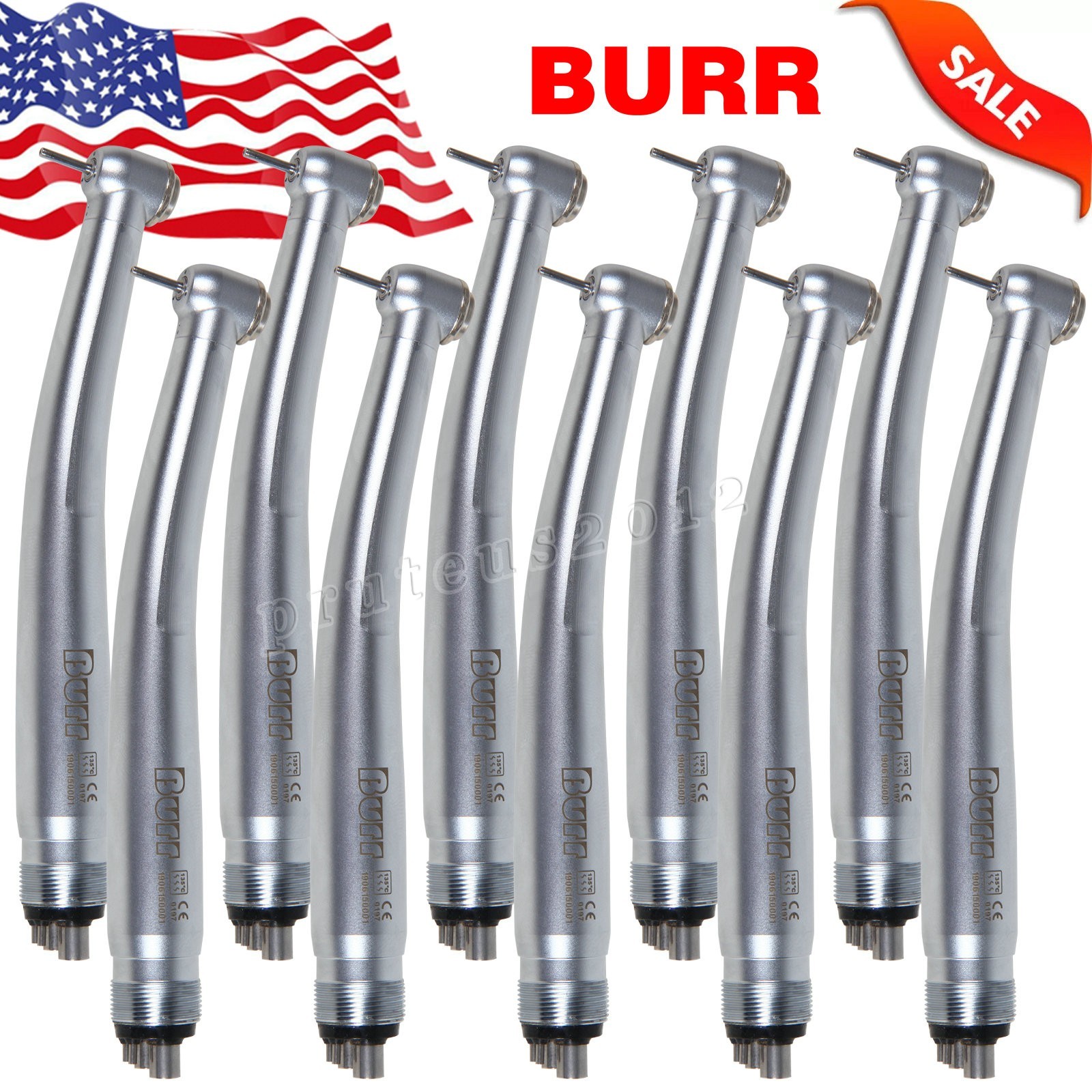 10pcs NSK PANA MAX Style Dental High Speed Handpiece Turbine Push Button 4 Hole