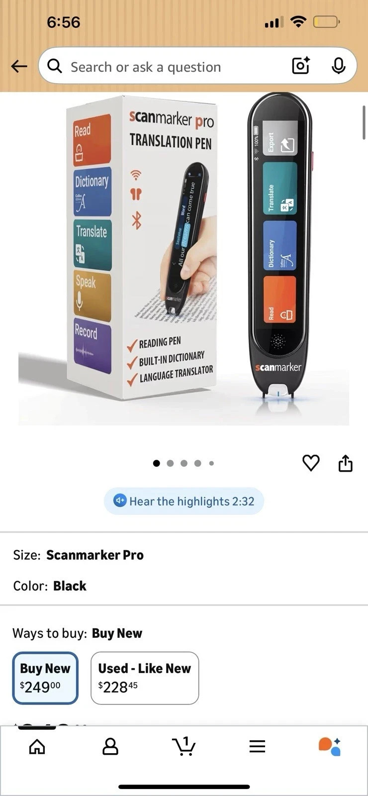 Scanmarker Pro Translation Pen Reading Pen for Dyslexia Reading Support – SEALED
