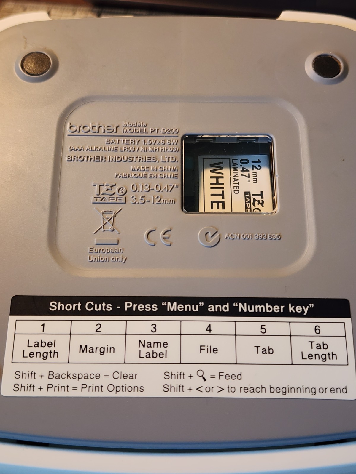 Brother P-Touch Model PT-D200 Label Printer No Power Cord Works