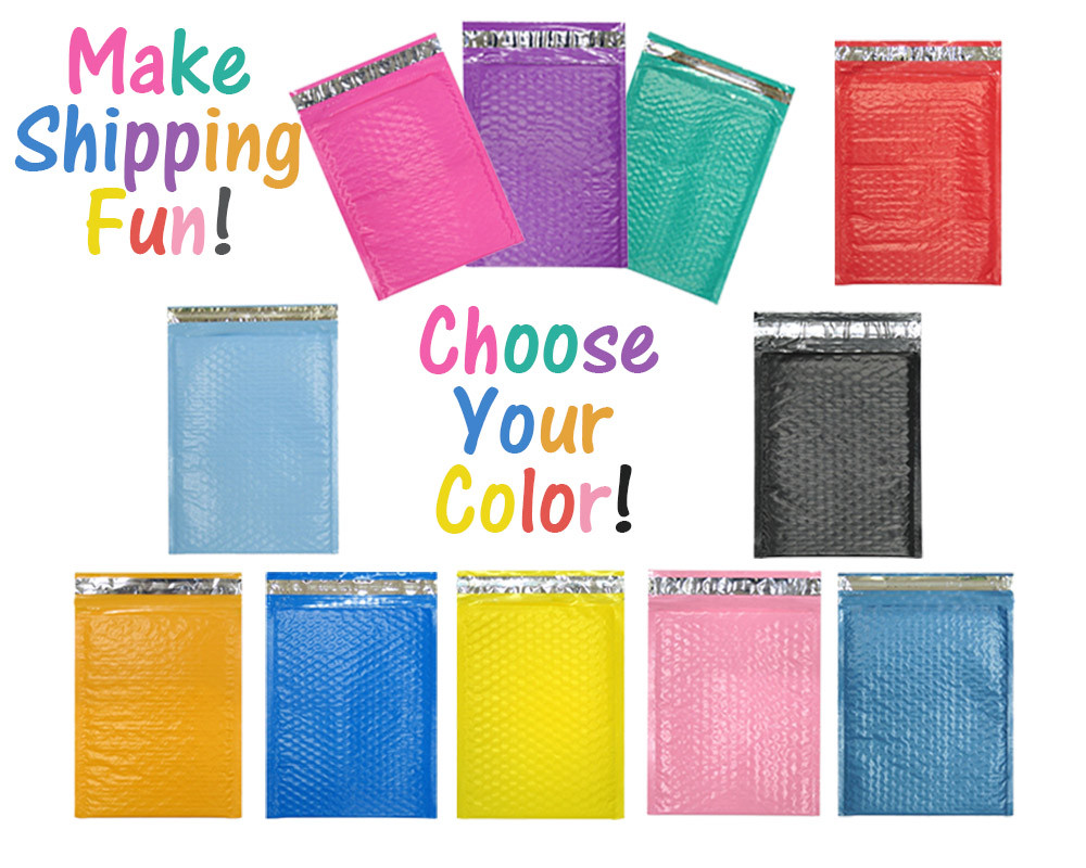 10 x 16″ Choose Colors Poly Bubble Mailers, Shipping Padded Envelopes, 10.5 x 15