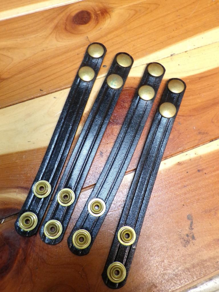 Set of 4 DON HUME Black Police Duty Belt Keepers 3/4″ Wide Double BRASS Snaps