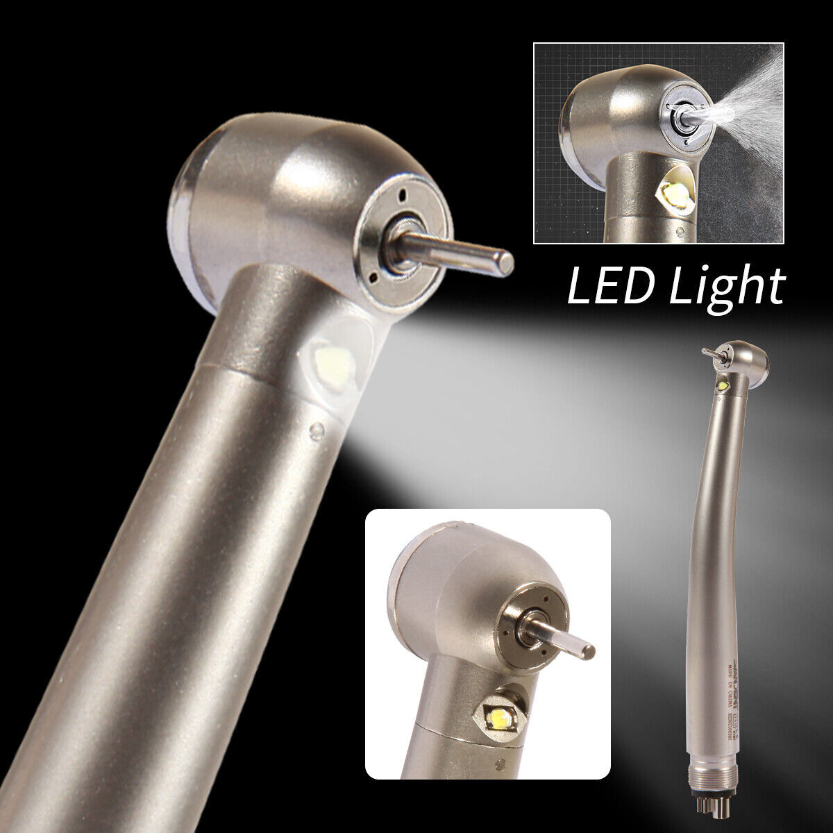 Dental Fiber Optic E-generator LED High Speed Handpiece Turbine 4 HOLE