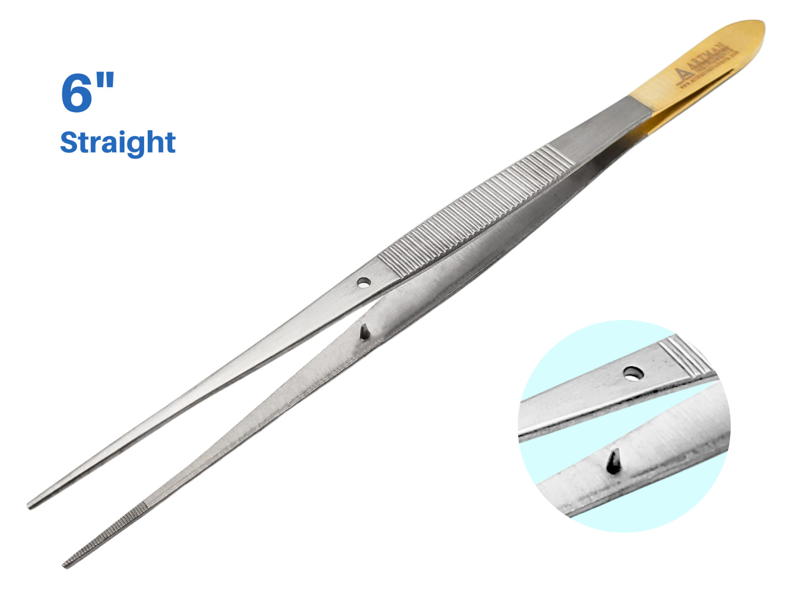 Surgical Tweezers Straight Lab Tweezers Forceps 6” Thumb Serrated Forceps ARTMAN