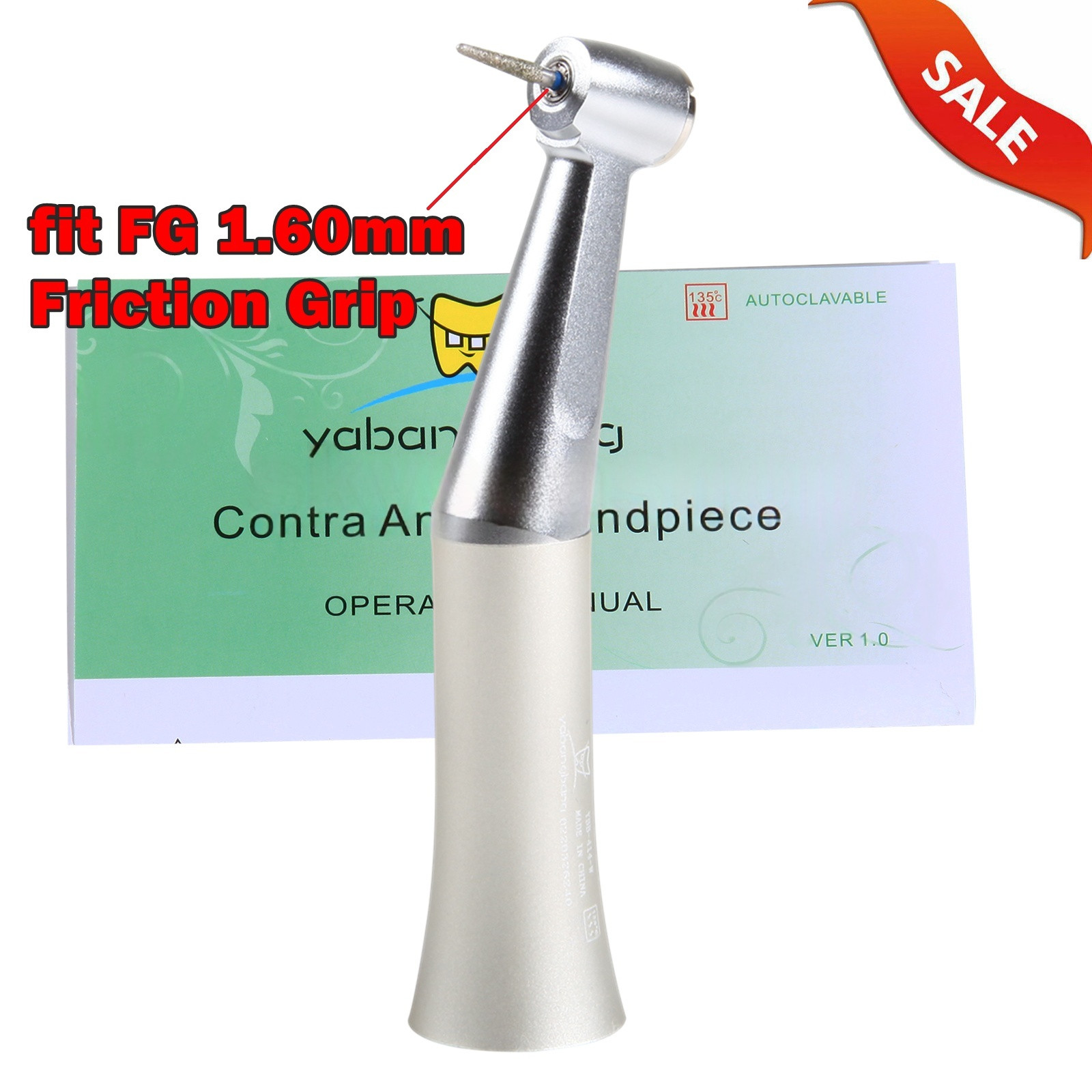 NSK Style Dental Slow/Low Speed FG 1.6mm Burs Contra Angle Handpiece Push Button
