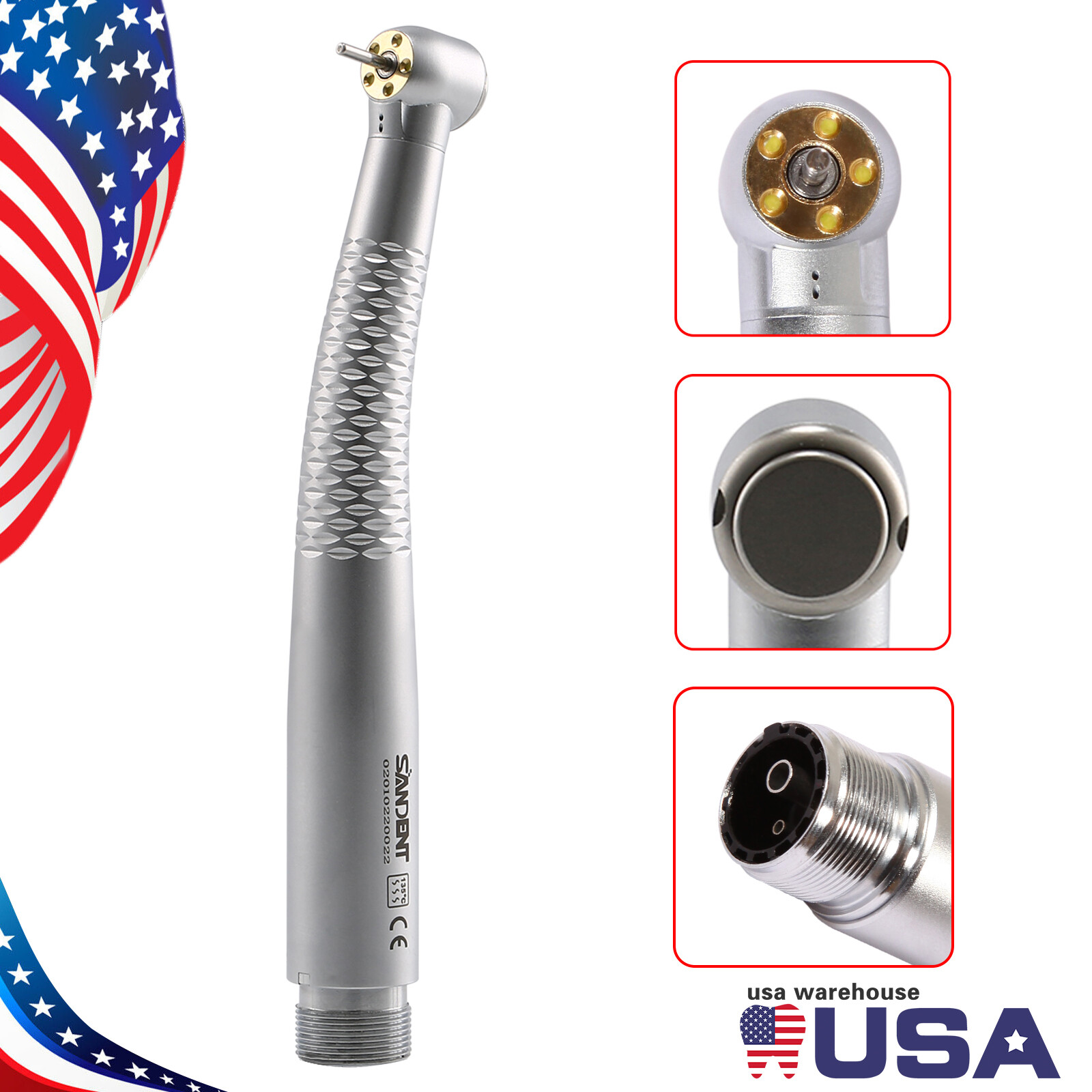 OLED+ 5 Light LED E-Generator Dental High Speed Fiber Optic Handpiece 2/4Hole