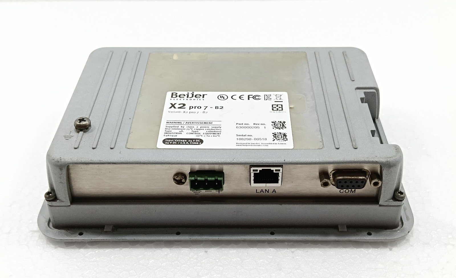 BEIJER ELECTRONICS X2 PRO 7-B2 OPERATOR TOUCH SCREEN HMI PANEL 630000205 REV.1