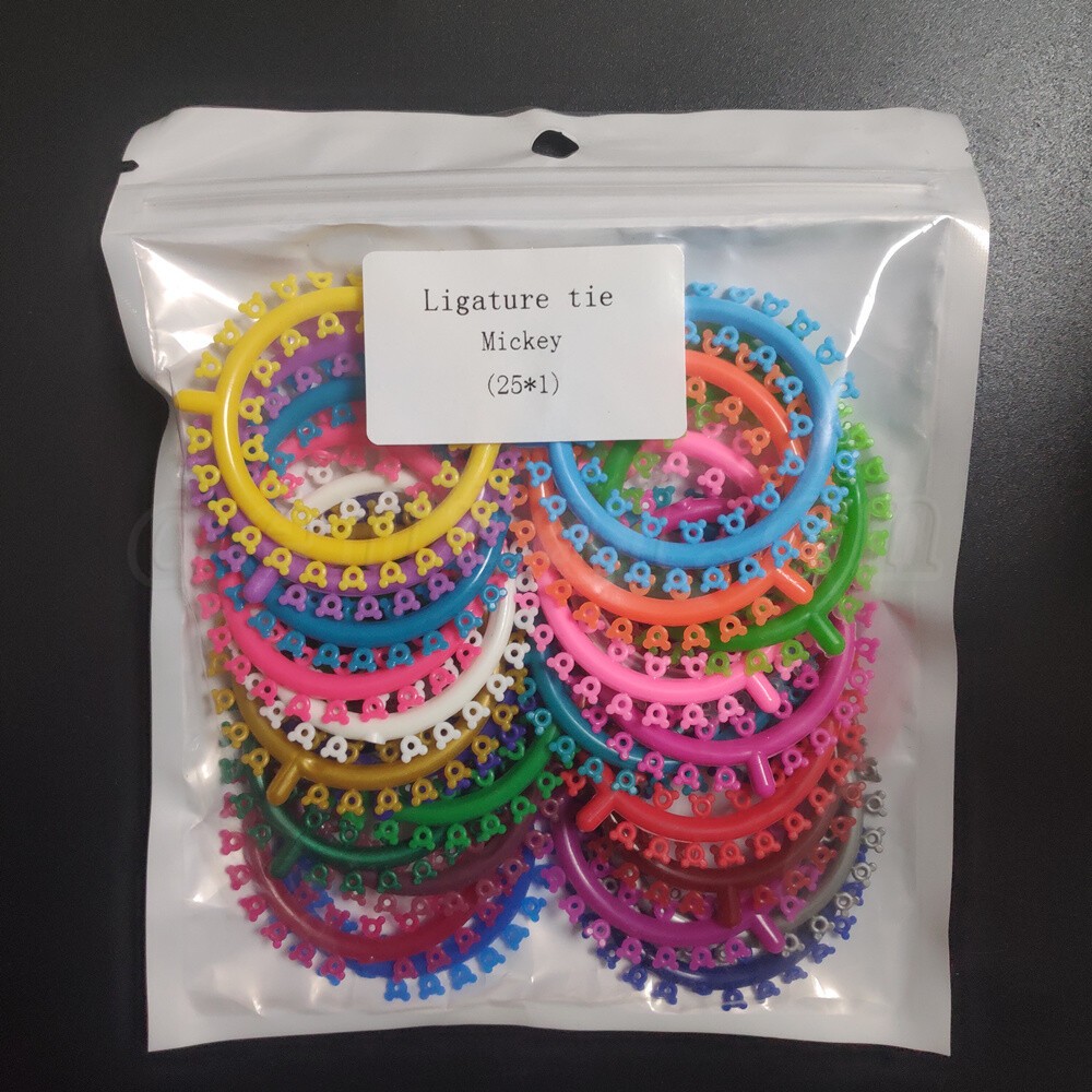 Dental Orthodontic Cartoon Ligature Ties O-Ring Elastic Bands Braces 1000 ties