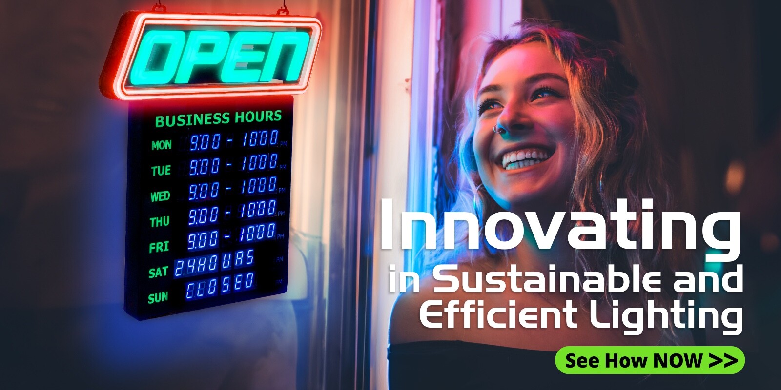Led Open Sign with Business Hours – Stand Out with 1000’s Color Combos to Match