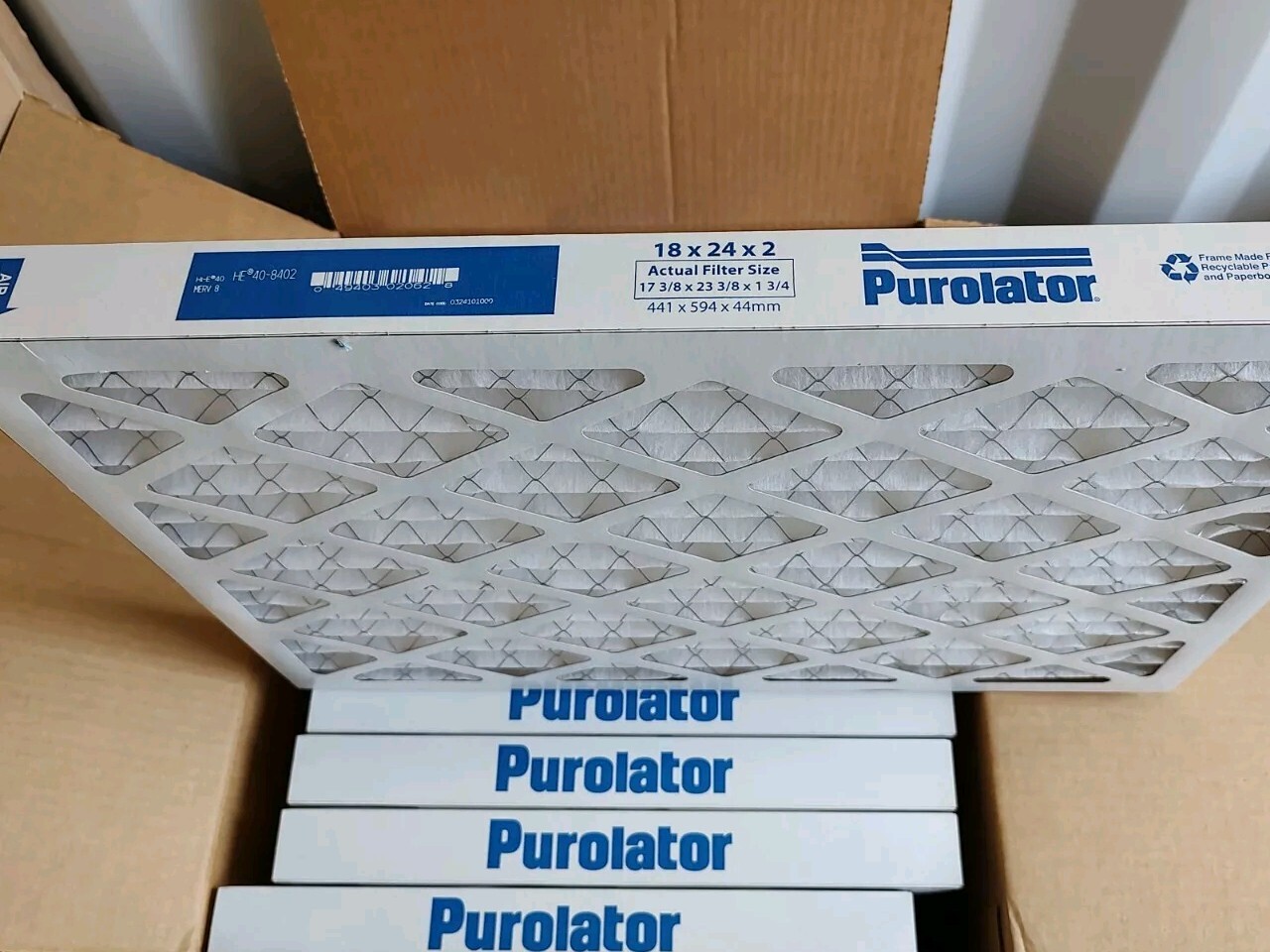 NEW LOT OF 12 PUROLATOR Hi-E 40 MERV 8 FILTERS 18 X 24 X 2 HE40-STD2 5267402062