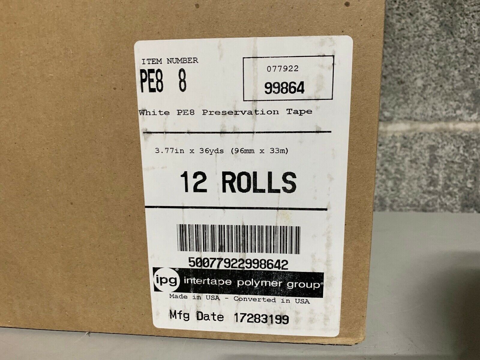 TWO (2) Intertape IPG White Polyethylene Tape PE8 3.77″x36yds Marine Hull Wrap
