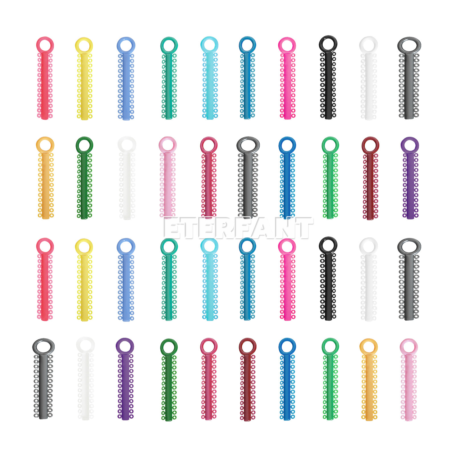 1040PCs ETERFANT Dental Orthodontic Ligature Ties Elastic Rubber Bands Brackets