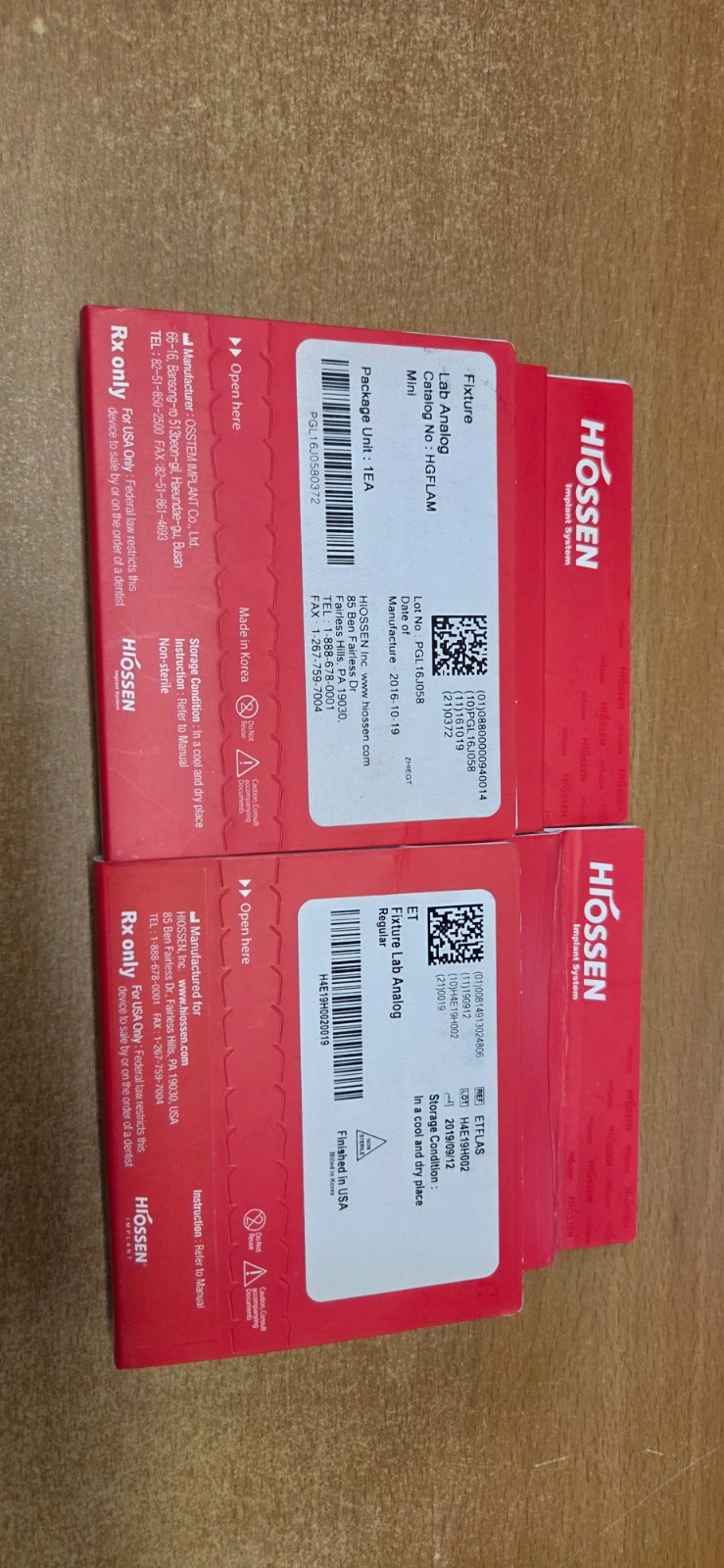 HIOSSEN IMPLANT ANALOG “ORIGINAL”, 20pc Reg Size, 7pc MINI Size