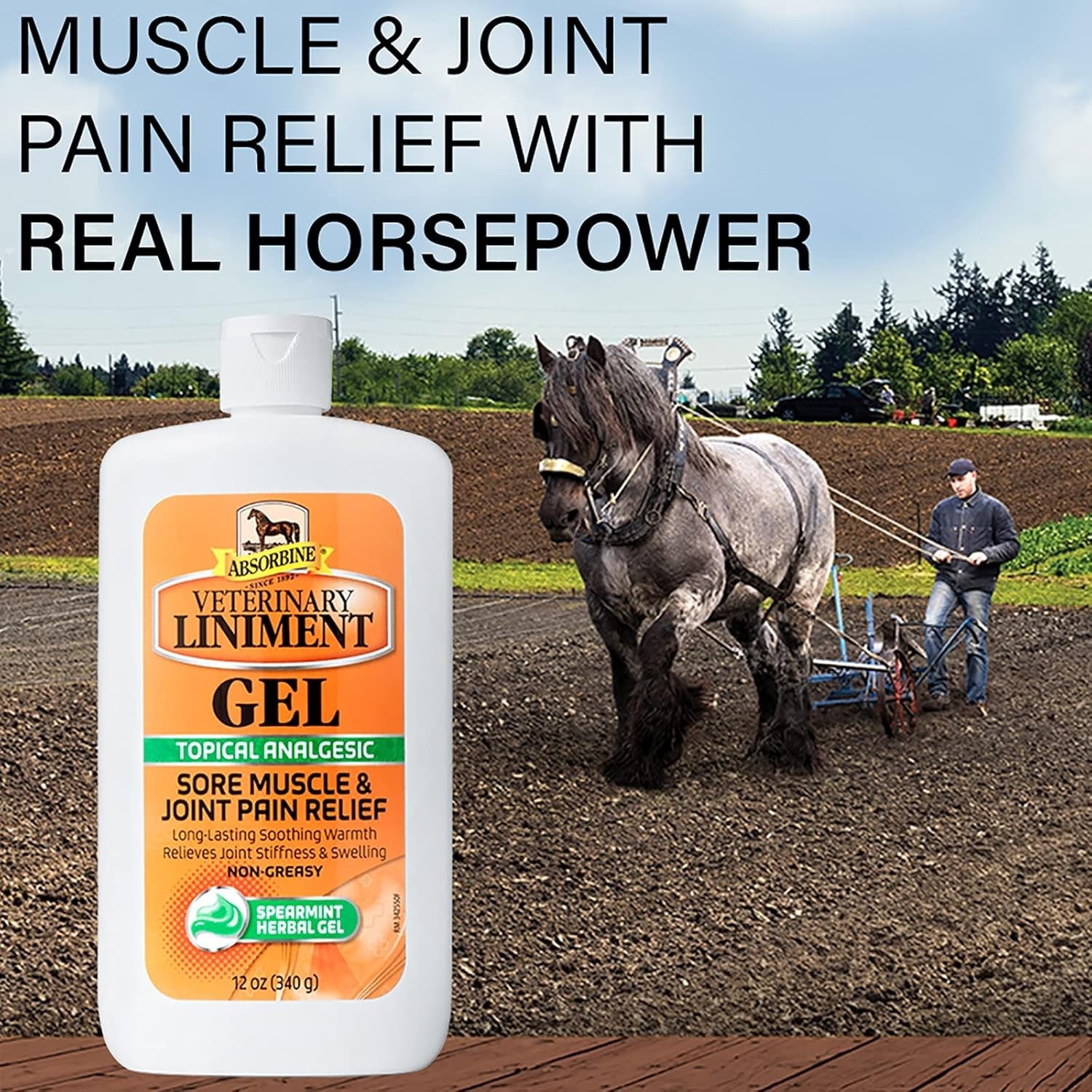 Absorbine Veterinary Liniment Gel 12 oz – free shipping!!!