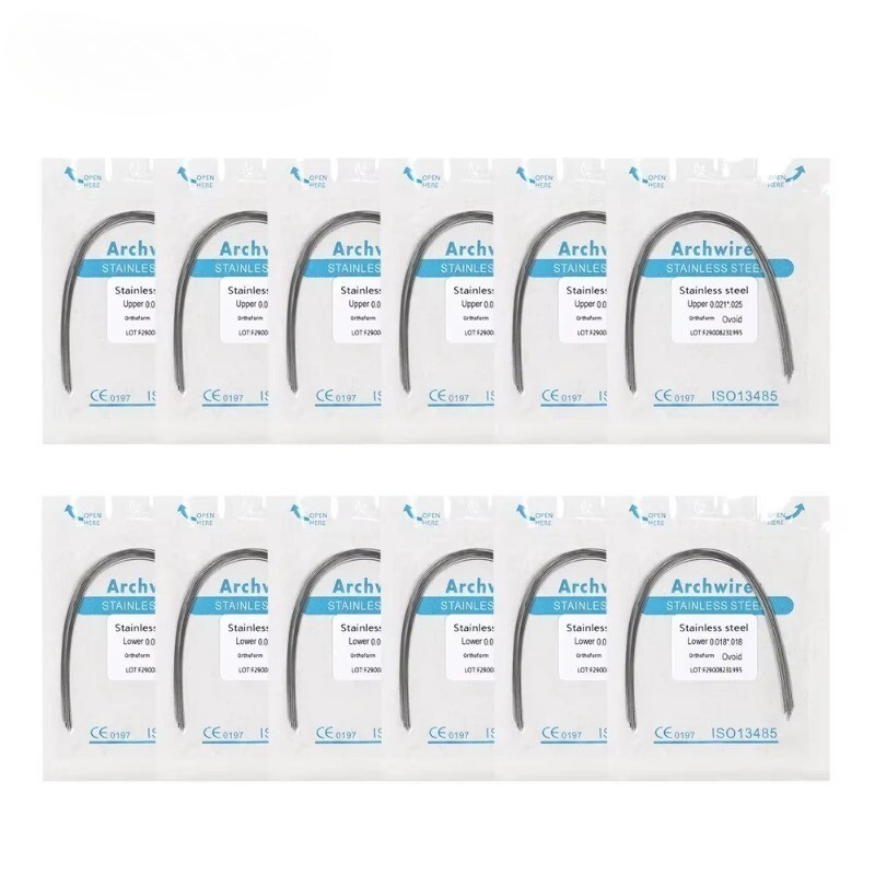 100pc Dental Orthodontic Arch Wire Stainless Steel Round Rectangular Ovoid-IN US