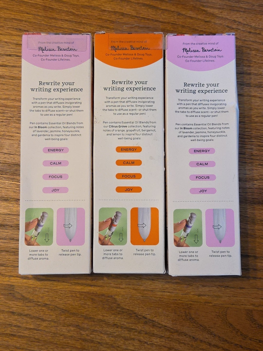 Lot Of 3 Lifelines Pen Diffusers, In Bloom And Citrus Grove Scents