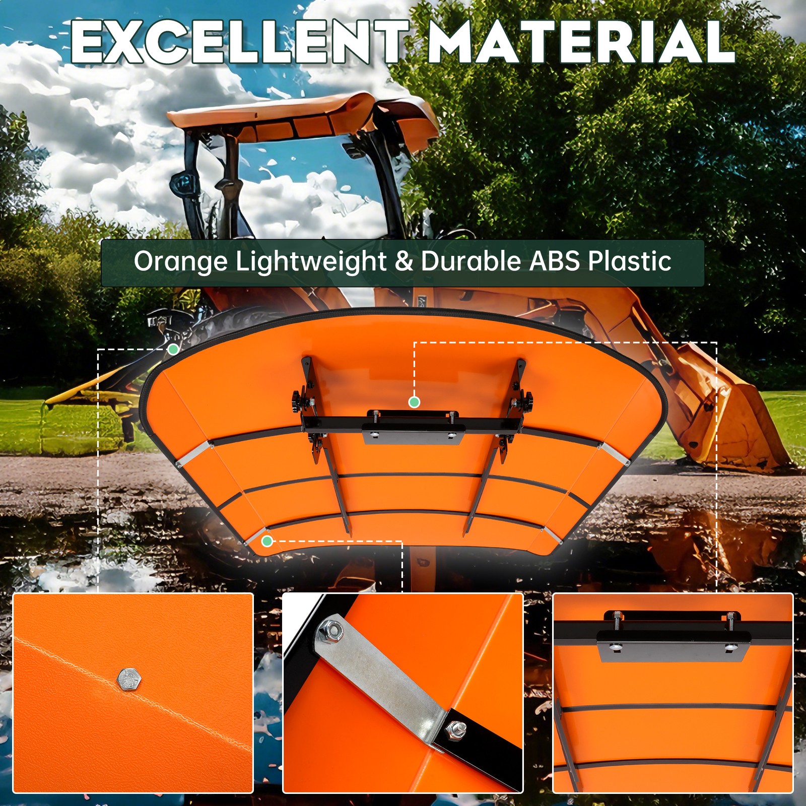 For Kubota, Kioti, Agco Tuff Top Tractor Canopy 48-3/8″ X 48-3/8″ -Orange