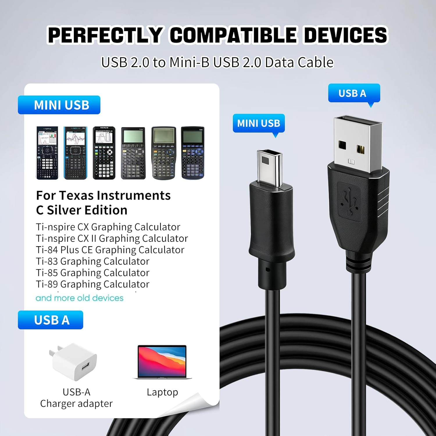 Ti 84 Plus ce Charger, ti84 Plus ce Charger Cable for Texas Instruments Calculat