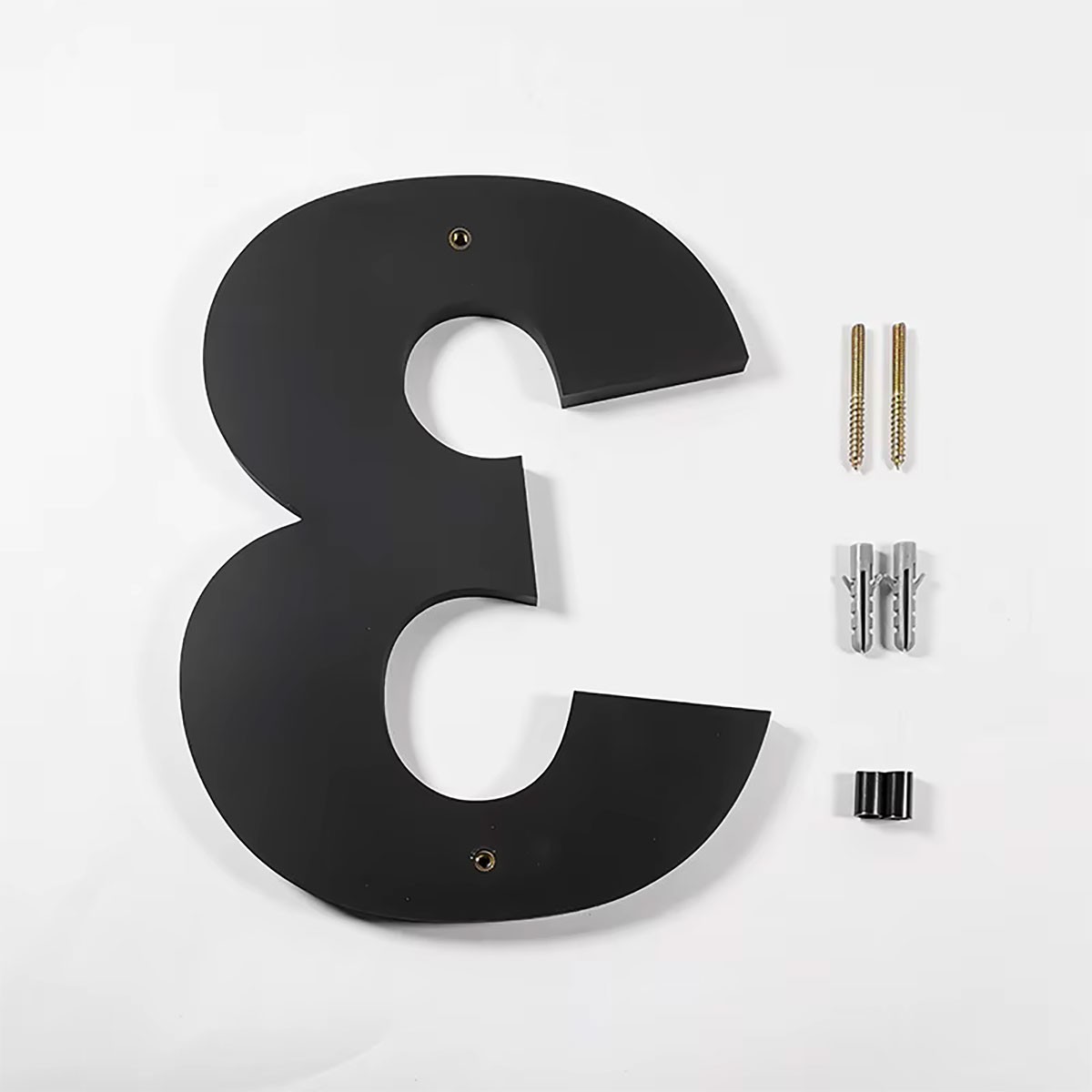 12 Inch Address Numbers For Commercial Building 3/8″ Thick Black Acrylic Bold