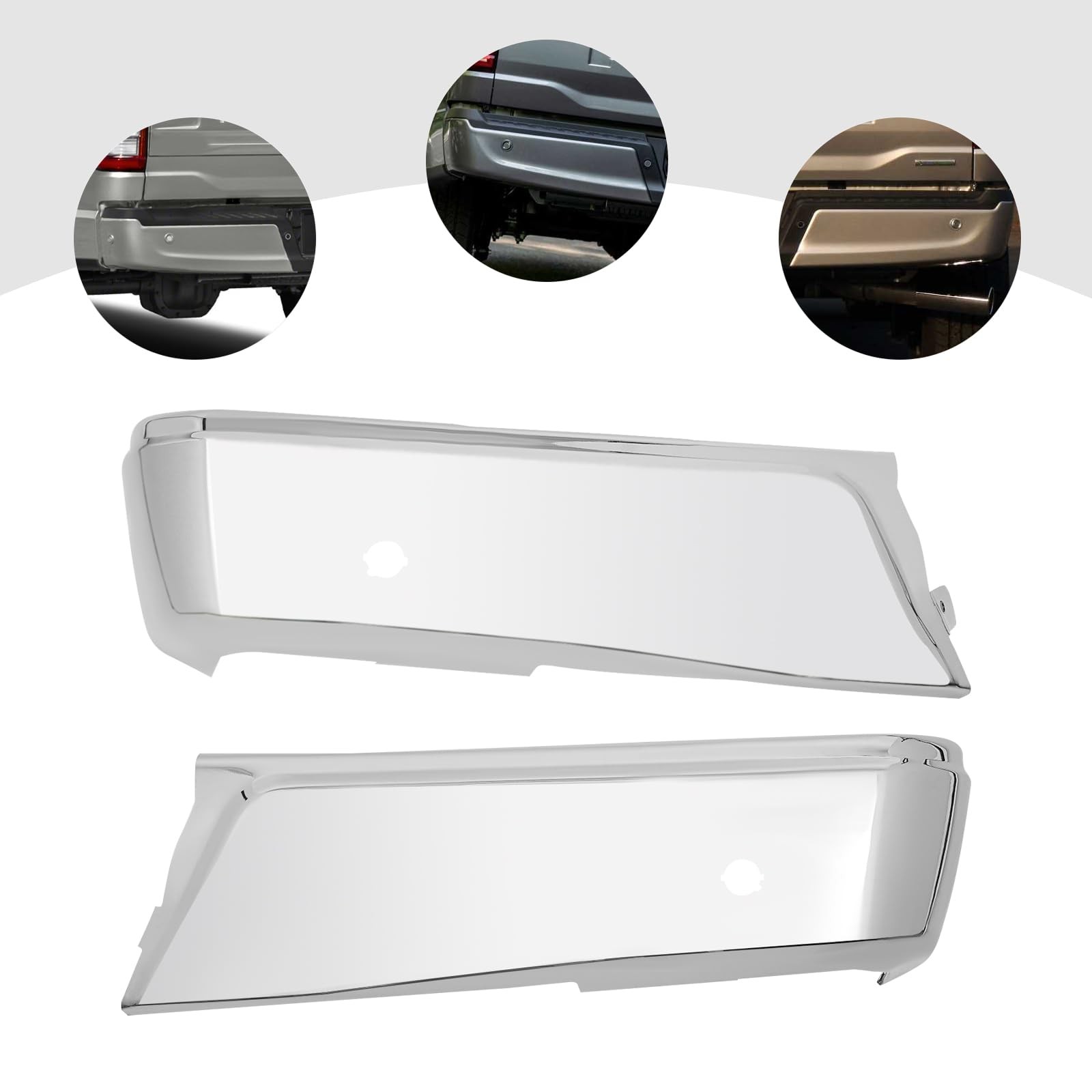 Rear Bumper End Cap Pair for 2021-2023 Ford F150 Left Right Direct Replacement