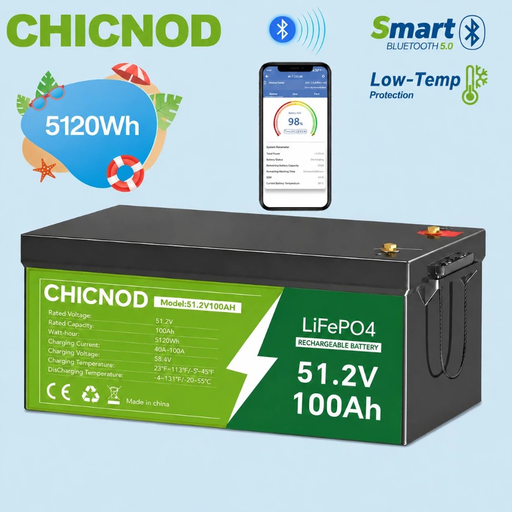 48V 100Ah LiFePO4 Lithium Battery Built-in BMS 15000 Deep Cycle For Golf Cart RV