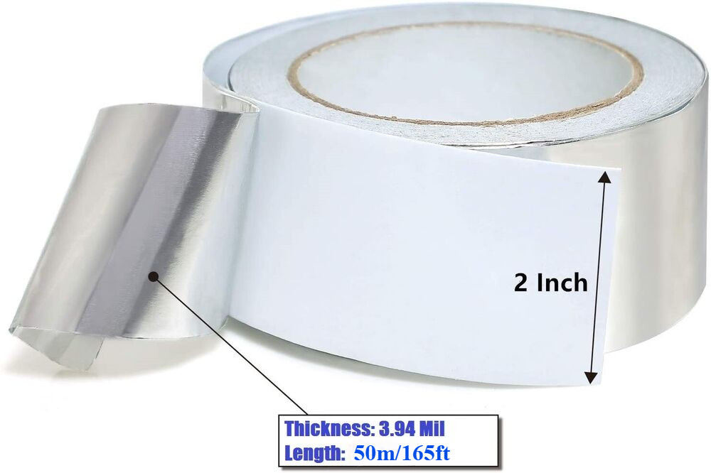 2in x 165FT Aluminum Foil Tape Heat Resistant Waterproof Insulation Home Repair