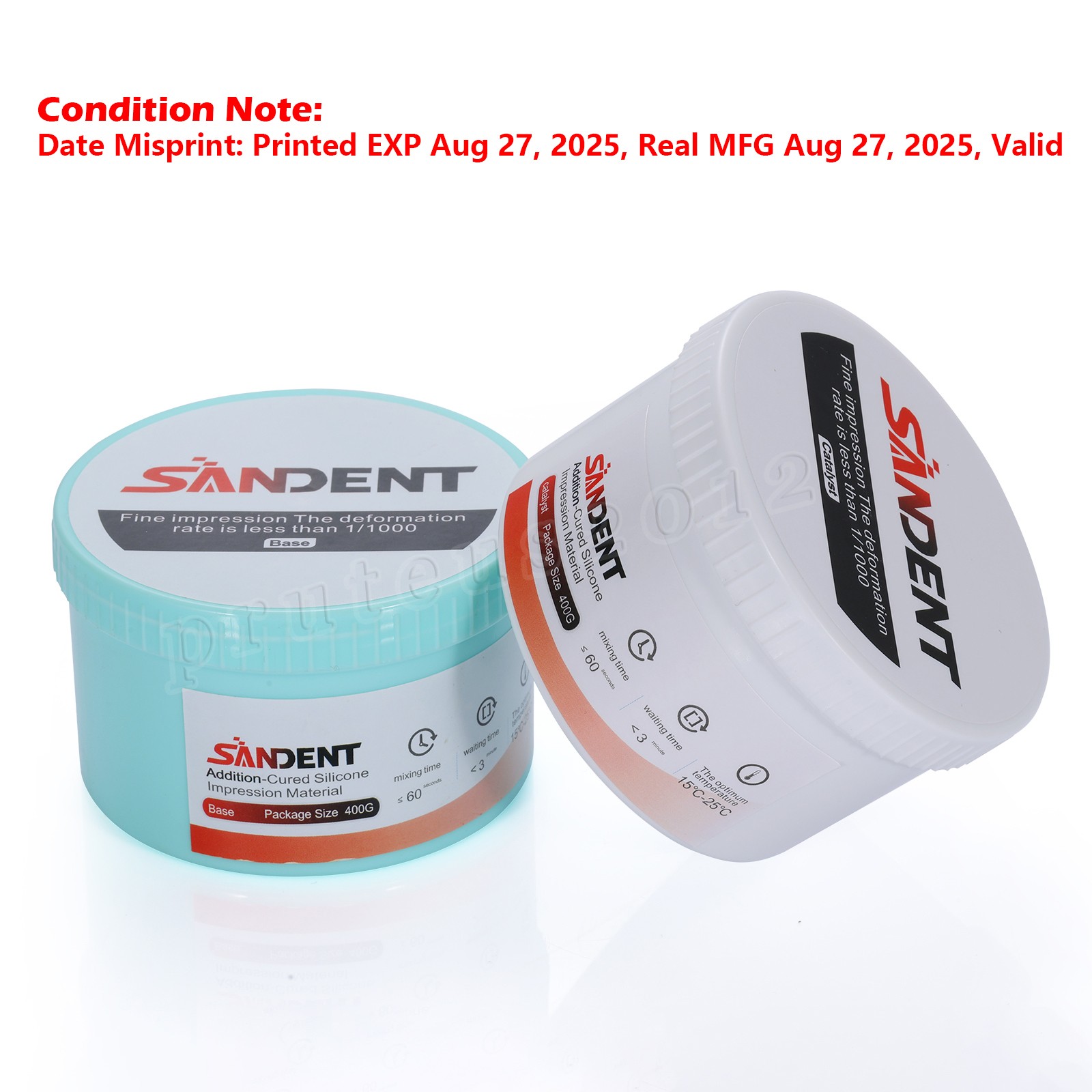 Dental Putty PVS VPS Impression Material Base Normal Set 2 x 400g