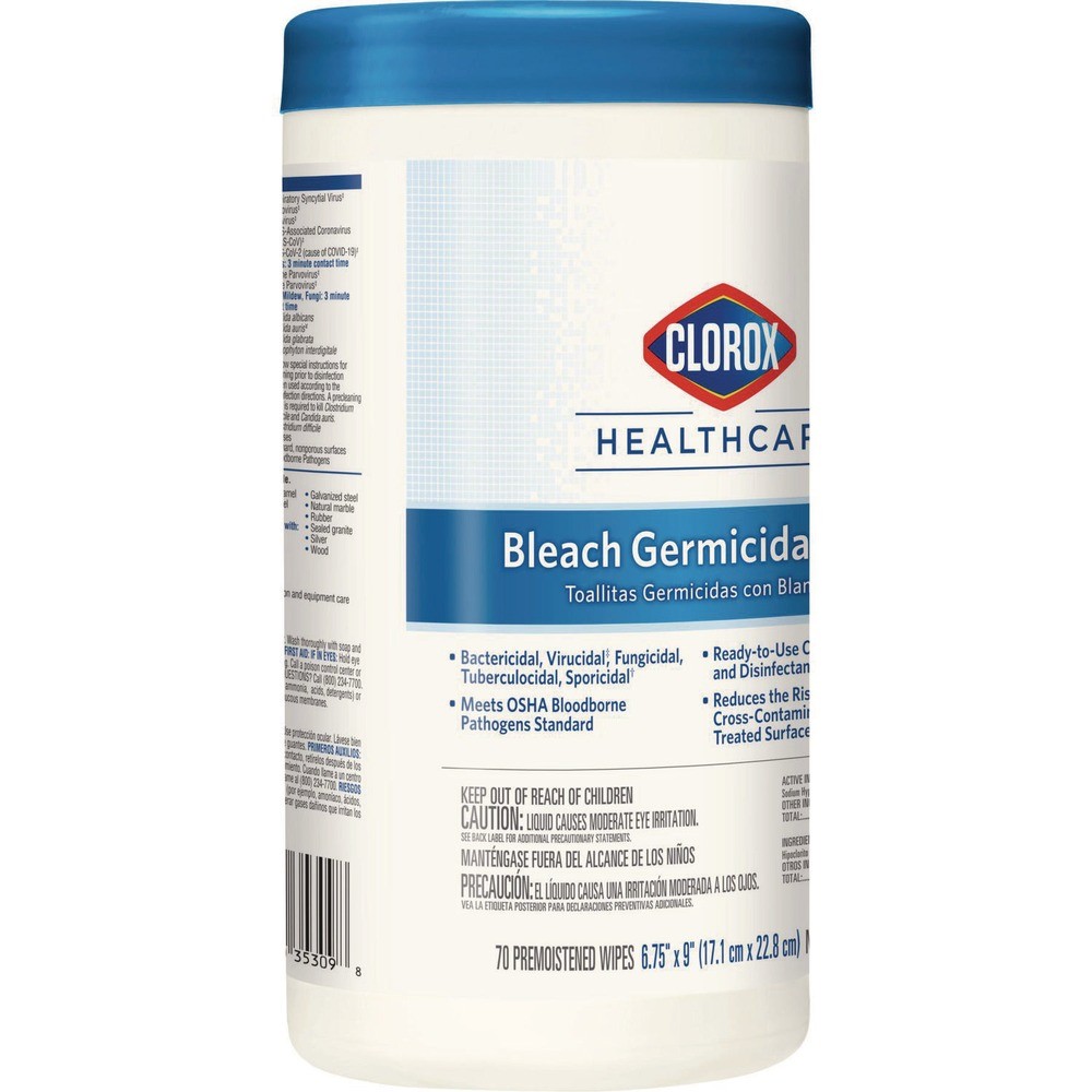 Clorox Healthcare 35309 6.75″ x 9″ Bleach Germicidal Wipes – White Unscented New