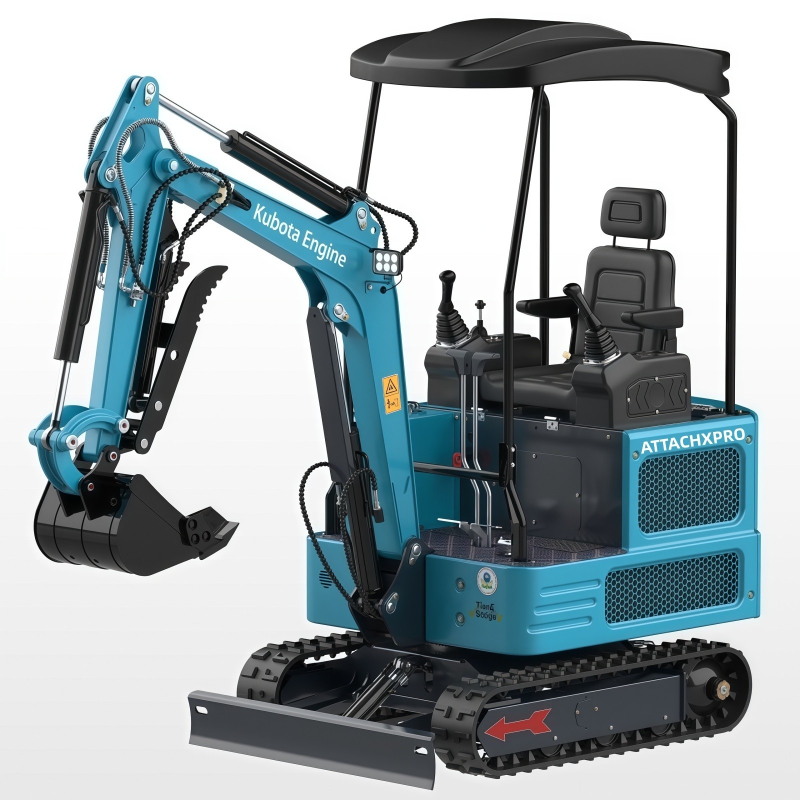 1.8 Ton Mini Excavator Kubota Diesel 4000 lbs Crawler Pilot Digger Free Shipping