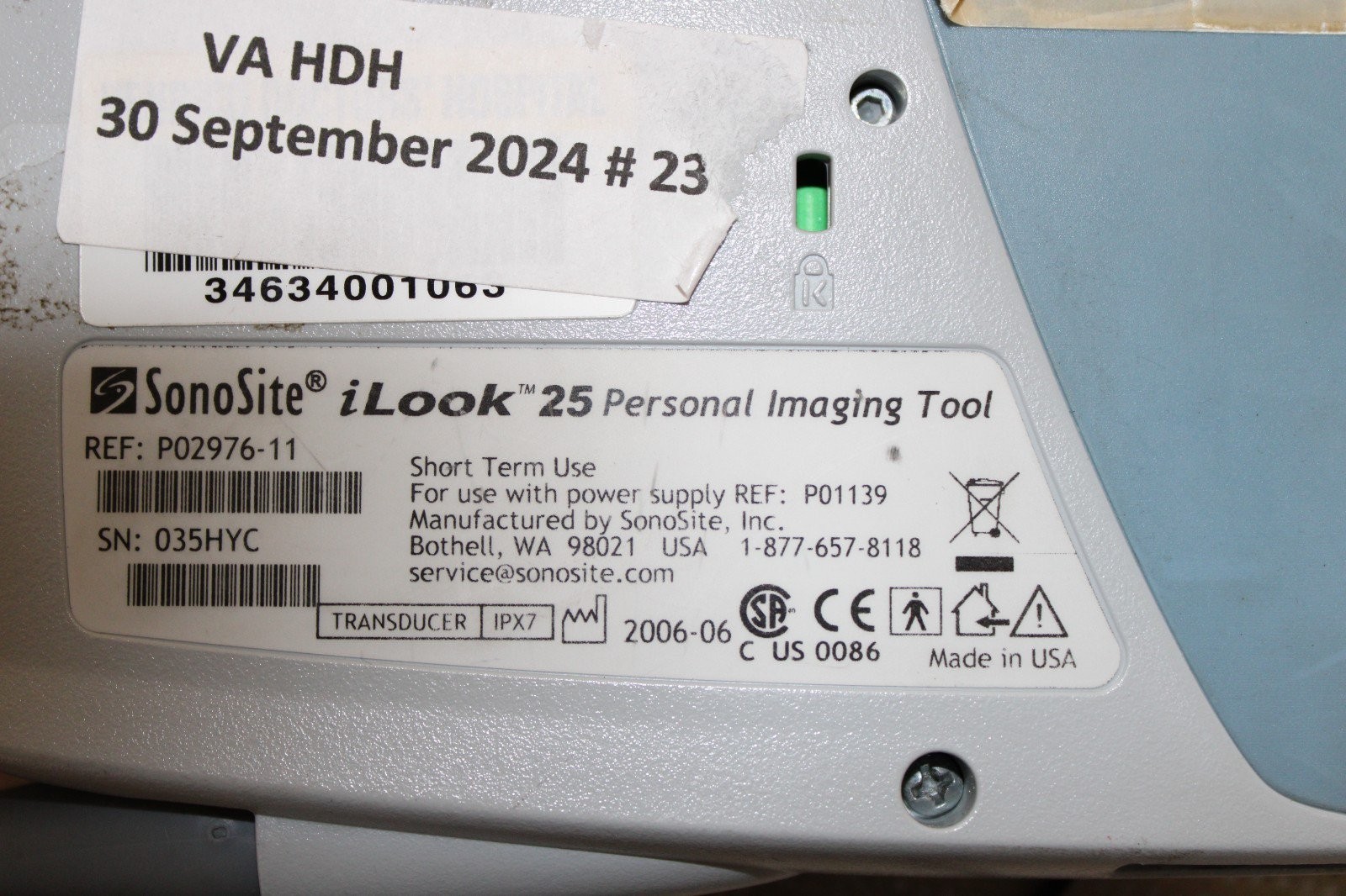 SonoSite iLook 25 Personal Imaging Tool P02976-11