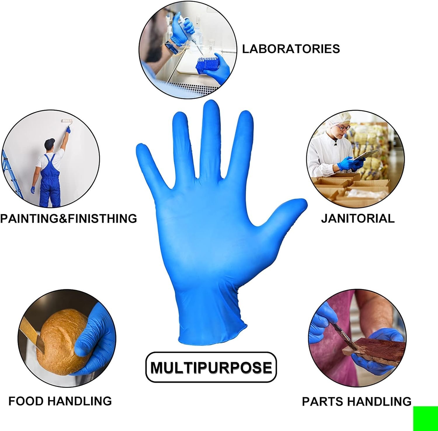 Ambidextrous Waterproof Nitrile Gloves – 50 Pack, Ideal for Hygiene & Cleaning