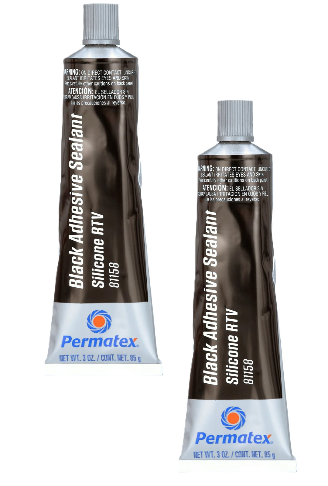 (2 Pack) Permatex Black Silicone Adhesive Sealant – 75150