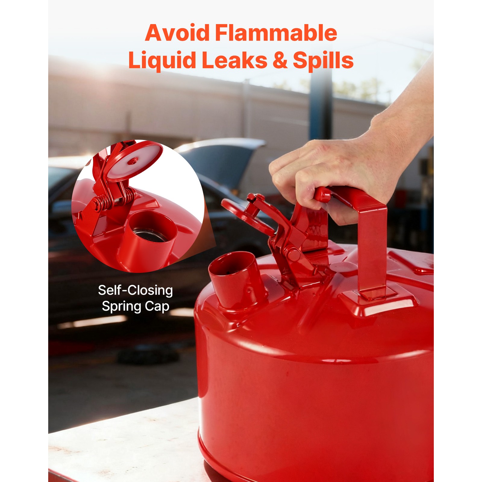 Uimoso 2.5 Gallon Red Safety Gas Can with Flame Arrester and Funnel