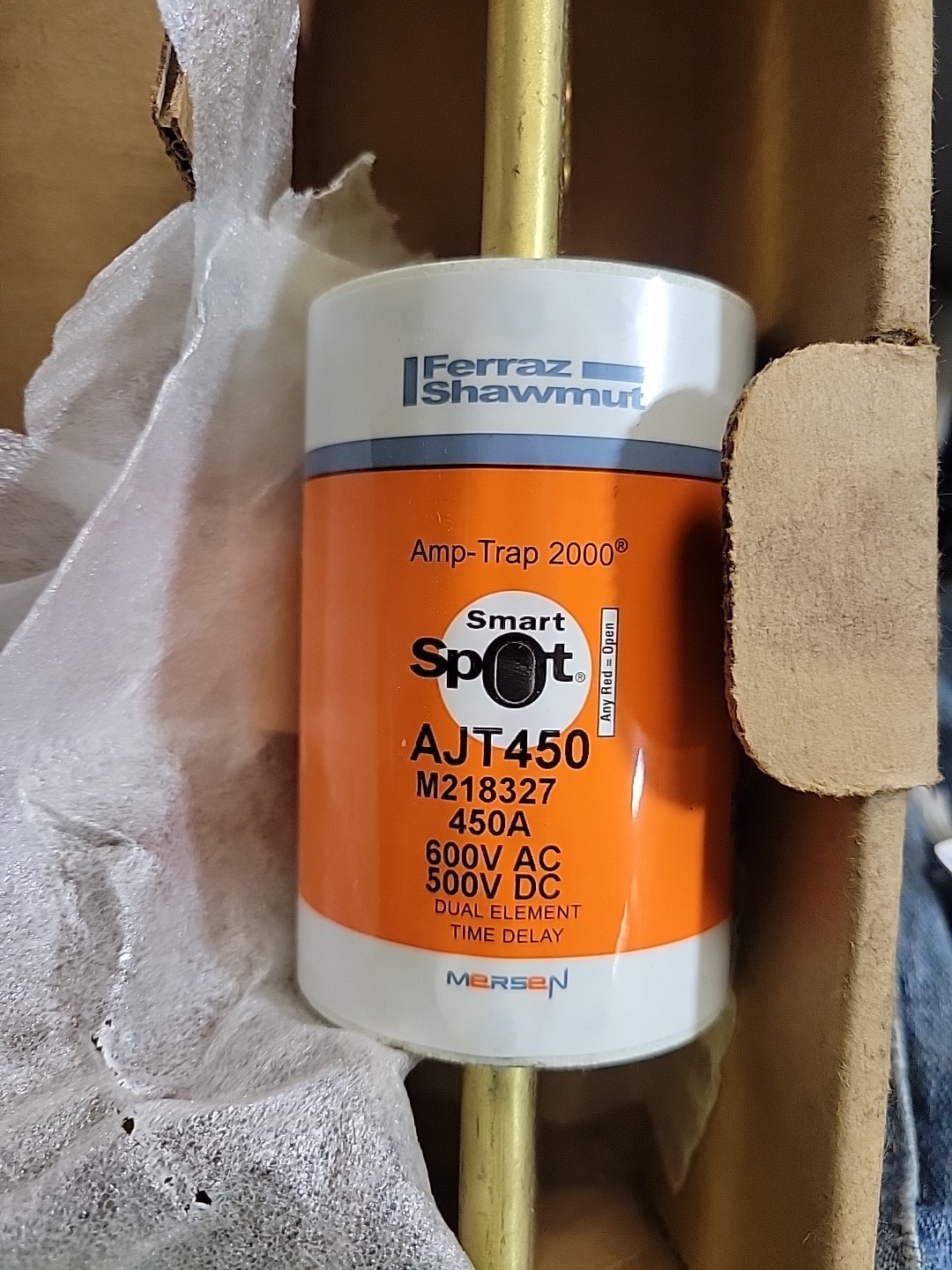 Mersen AJT450 AJT450N 450Amp (450A) AJT 600V Time-Delay Fuse (Pack of 1)