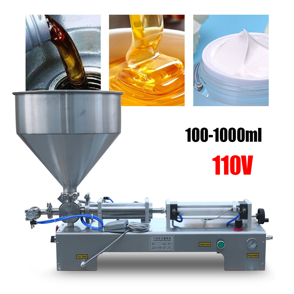 100-1000ml Paste Liquid Piston Filler Heating Filling Machine Single Nozzle 110V