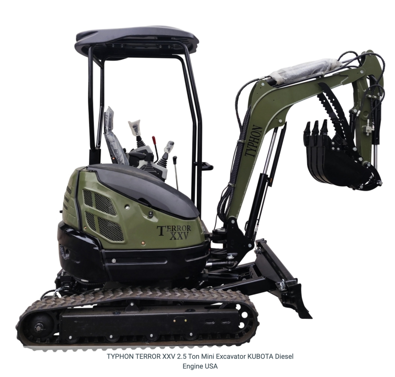 TYPHON 2.5 Ton Mini Excavator KUBOTA Diesel Engine USA w 14 attachments