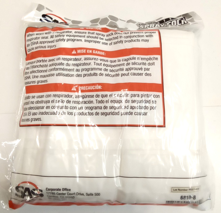 SAS Safety 6810-B Painter’s Spray Sock Cotton Blend One Size Fits All 12pk