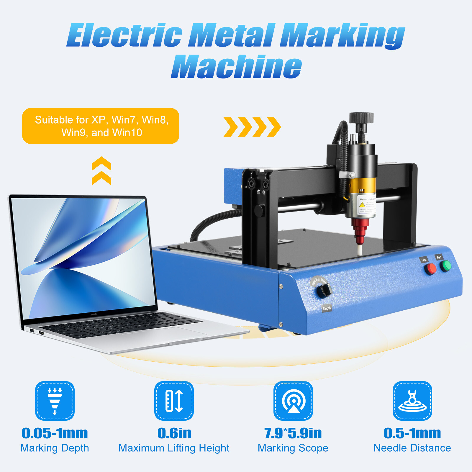 400W Electric Metal Marking Engraving Machine for Steel Plate Dog Tag Nameplate
